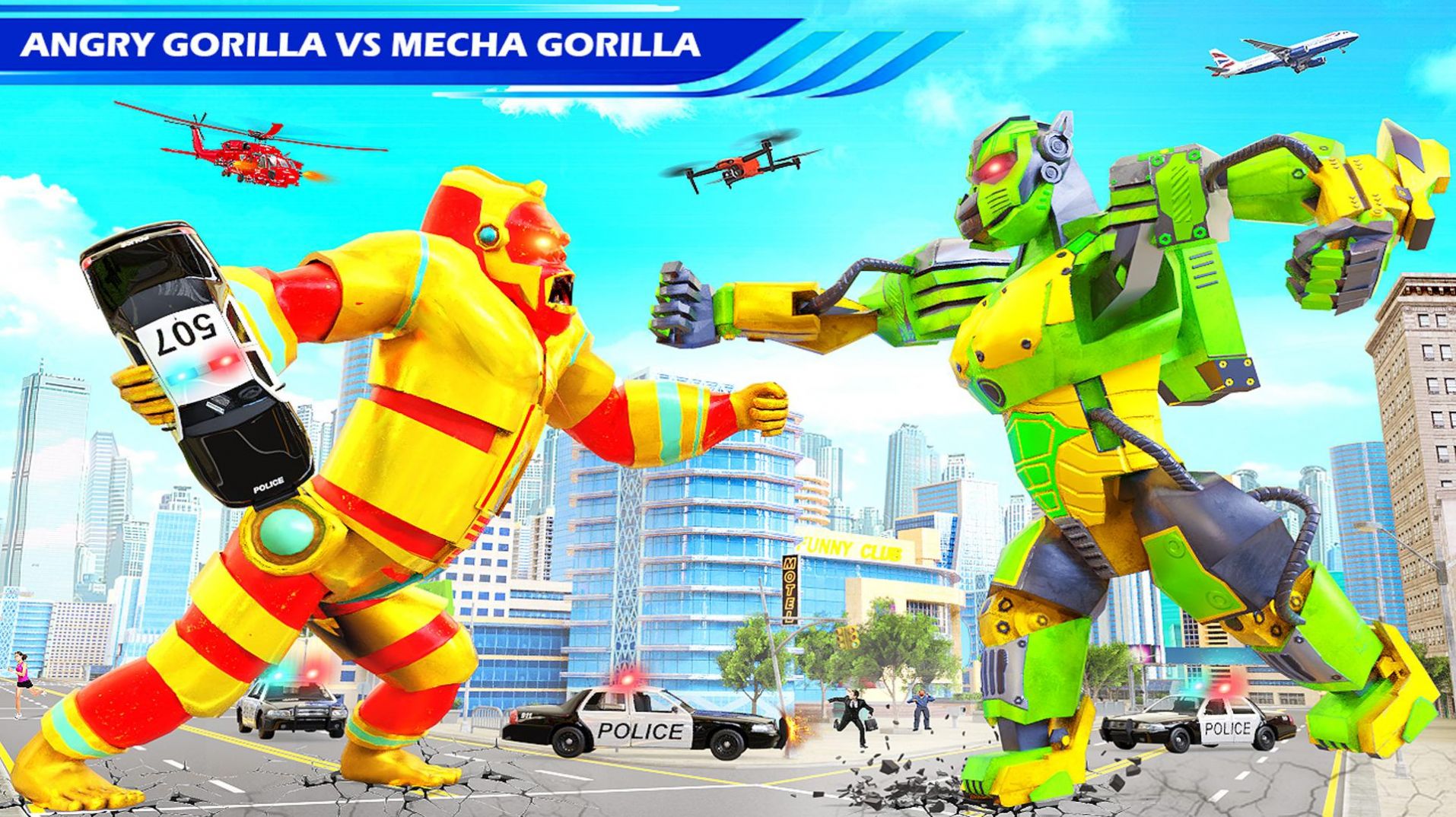 大猩猩机器人战斗模拟游戏中文版（Gorilla Robot Bus Robot Car）图片1